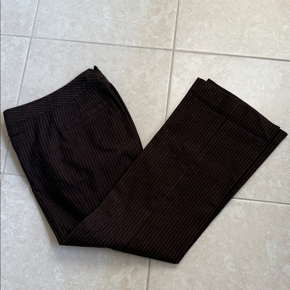 Wool Banana Republic Dark Brown Pinstripe Pants